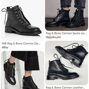 NEW Rag & Bone Women's Cannon Black Leather Boots